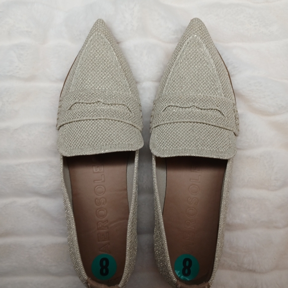 Aerosoles Women’s Size 8 Sparkle Knit Loafers Beige Gold NWOT - Picture 11 of 12